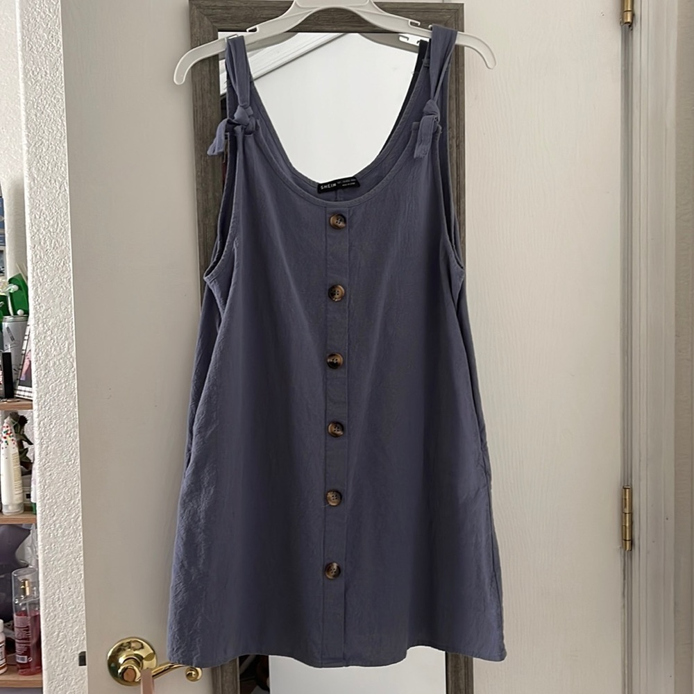 Linen look cotton jumper with pockets
